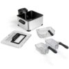Costway BXD4-A955U1 5.3QT/21-Cup Silver Electric Deep Fryer Stainless Steel 1700-Watt Triple Basket