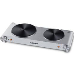 Elexnux Portable 1800-Watt 2-Burner 7.4 in. Silver Electric Hot Plate