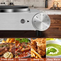 Elexnux Portable 1800-Watt 2-Burner 7.4 in. Silver Electric Hot Plate