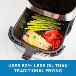 KENMORE KKAF8Q 8 qt. Silver Air Fryer, 1700W, 12 Cooking Presets, Digital Touch Screen, Stainless Steel