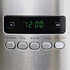 Kenmore KKCM12S 12-Cup Programmable Coffee Maker, Stainless Steel, with Reusable Filter, silver