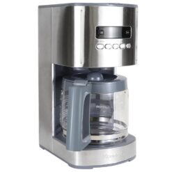 Kenmore KKCM12S 12-Cup Programmable Coffee Maker, Stainless Steel, with Reusable Filter, silver