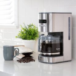 Kenmore KKCM12S 12-Cup Programmable Coffee Maker, Stainless Steel, with Reusable Filter, silver