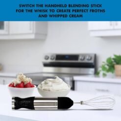 Kenmore KKIBC5SS 400W Hand Blender, Variable Speed Immersion Blender Food Chopper Whisk, Black and Silver