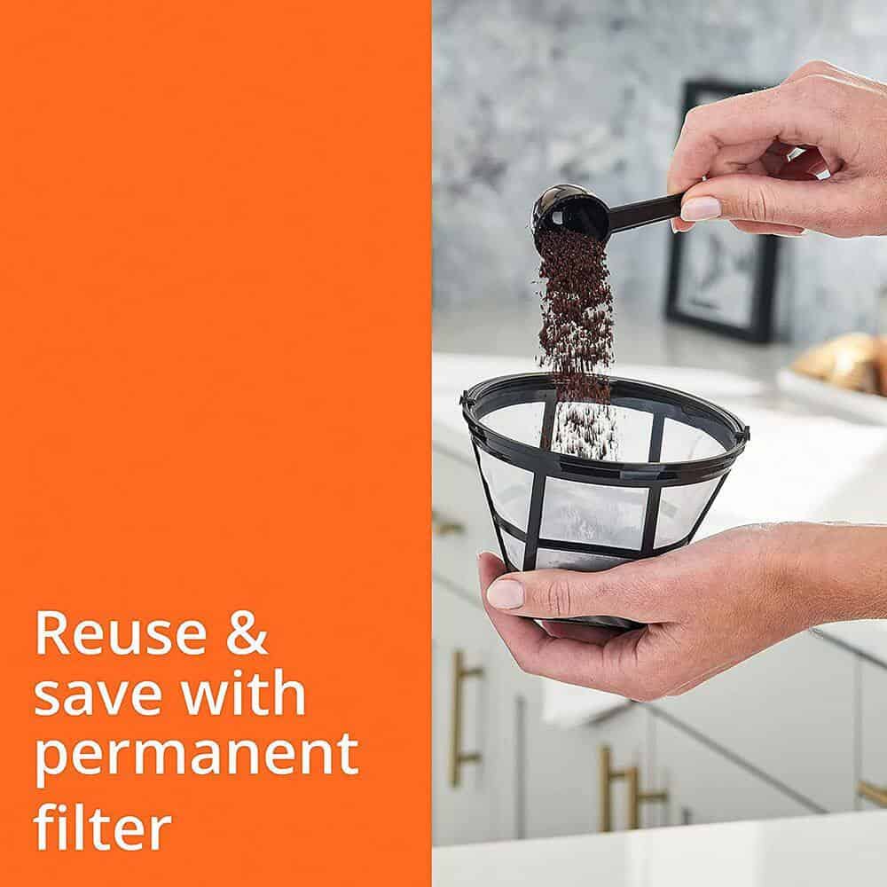 Krups KM203D50 10-Cup Silver Simply Brew Drip Coffee Maker With Filter