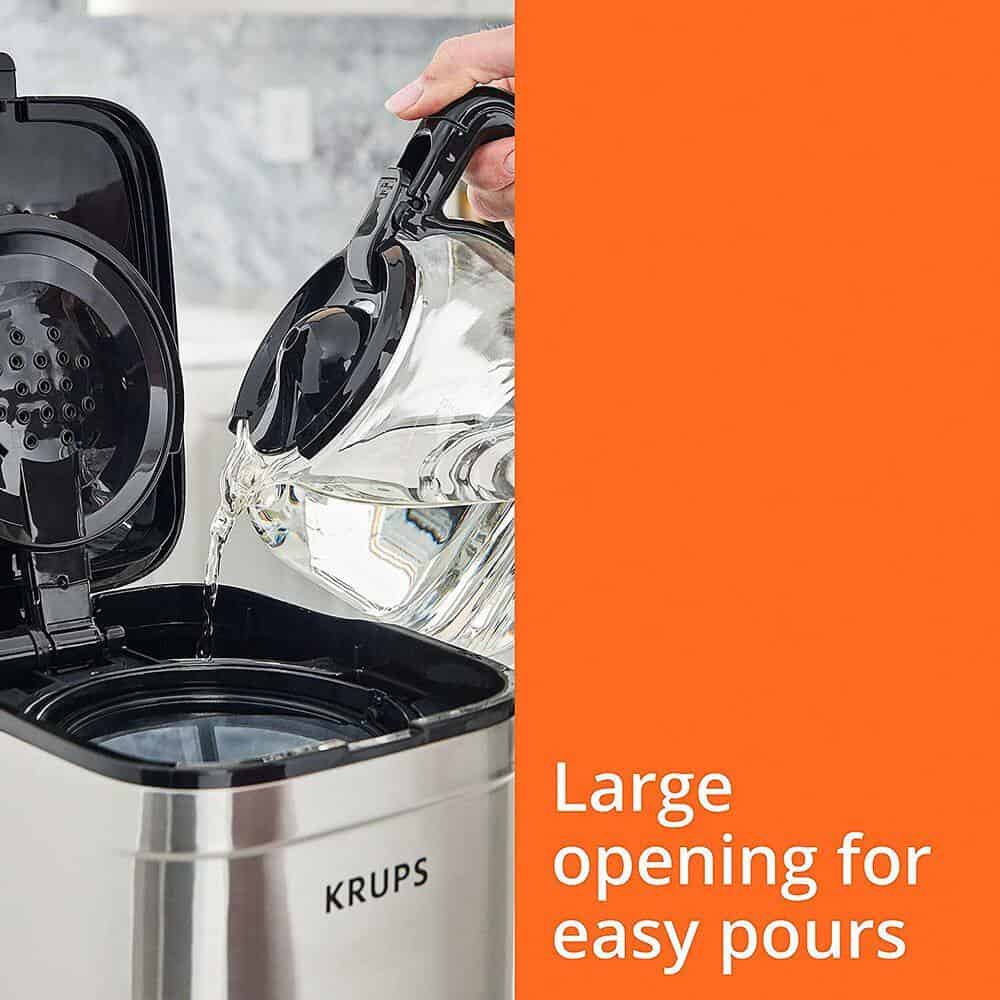 Krups KM203D50 10-Cup Silver Simply Brew Drip Coffee Maker With Filter