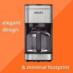 Krups KM203D50 10-Cup Silver Simply Brew Drip Coffee Maker With Filter