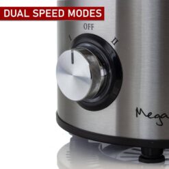 MegaChef 985112284M Stainless Steel Chrome Wide Mouth Juice Extractor, Juice Machine with Dual Speed Centrifugal Juicer