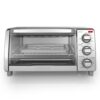 BLACK+DECKER TO1745SSG 1150-Watt 4-Slice Silver Stainless Steel Toaster Oven with Convection