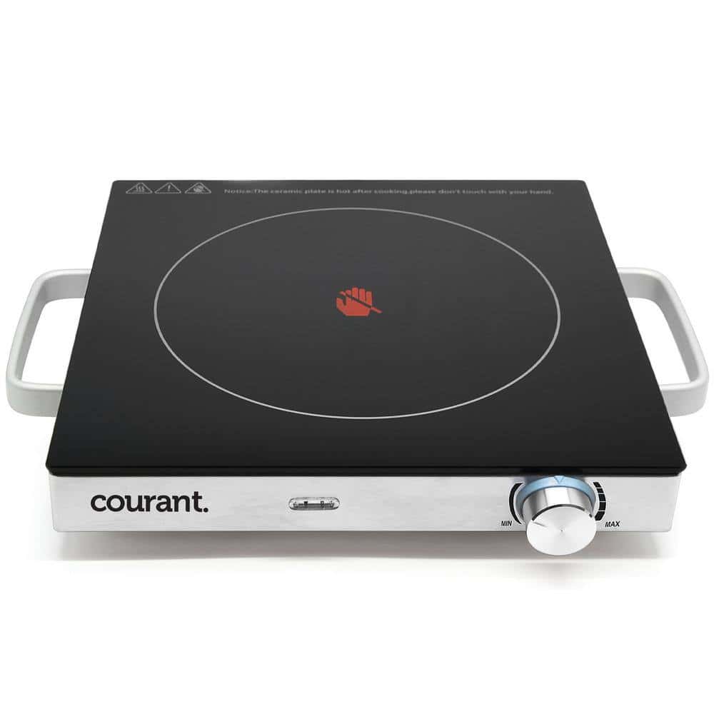 Courant Single Burner 12 in. Infrared Ceramic Glass Hot Plate Cooktop 1500W Stainless Steel