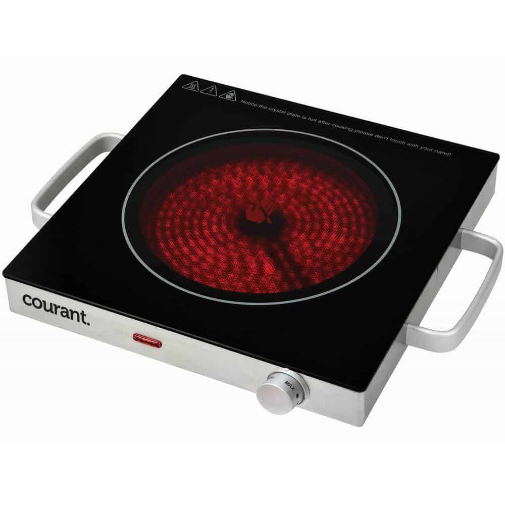Courant Single Burner 12 in. Infrared Ceramic Glass Hot Plate Cooktop 1500W Stainless Steel