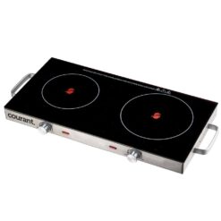 Courant 2-Burner 25 in. Infrared Ceramic Glass Hot Plates Cooktop 1700W Stainless Steel
