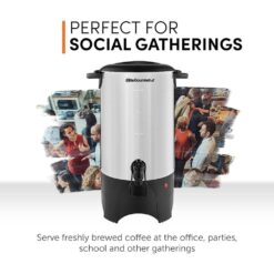 Elite Gourmet CCM040 Stainless Steel 40 Cup Coffee Urn and Hot Water Dispenser