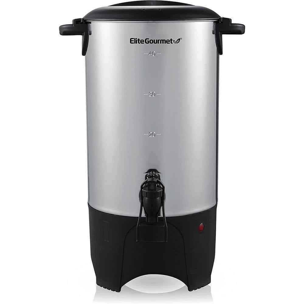 Elite Gourmet CCM040 Stainless Steel 40 Cup Coffee Urn and Hot Water Dispenser