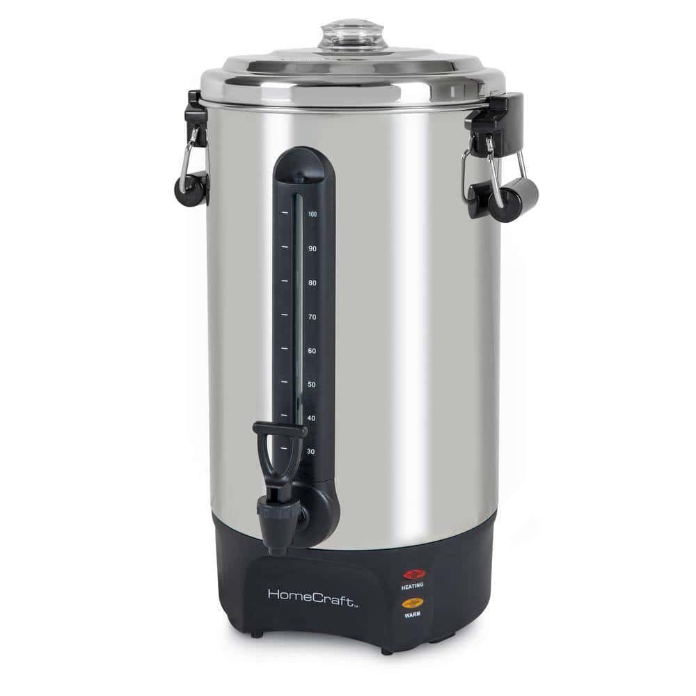 HomeCraft 100-Cup Stainless Steel Coffee Urn with 2-Spigots