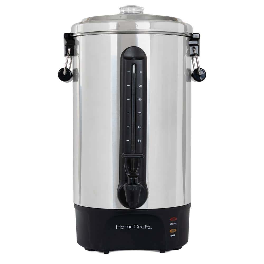 HomeCraft 100-Cup Stainless Steel Coffee Urn with 2-Spigots