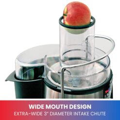 Total Chef KMJ-01 Juicin' Juicer Wide Mouth Centrifugal Juice Extractor, 700W, 2 Speeds, Black and Silver