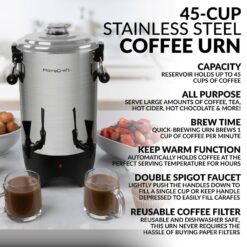 Nostalgia CUDS45SS 45-Cup Stainless Steel Quick Brewing Coffee Urn