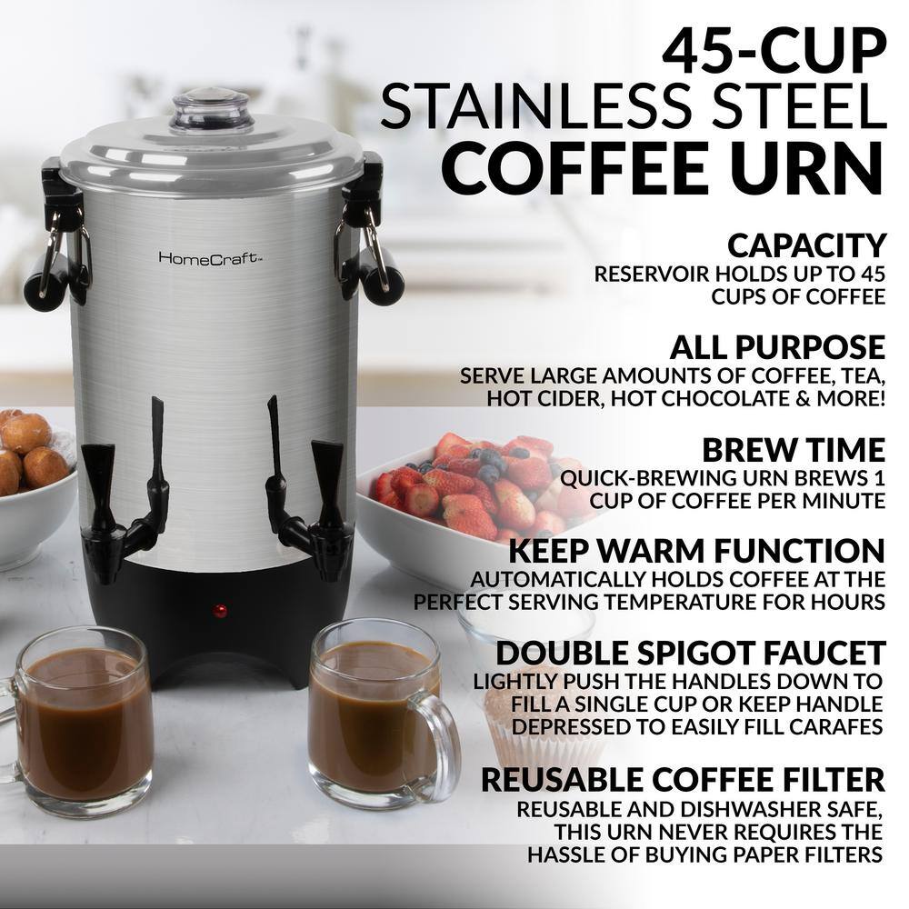 Nostalgia CUDS45SS 45-Cup Stainless Steel Quick Brewing Coffee Urn
