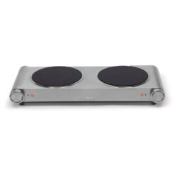 Salton Double Burner 7.4 in. Stainless Steel Electric Portable Infrared Cooktop