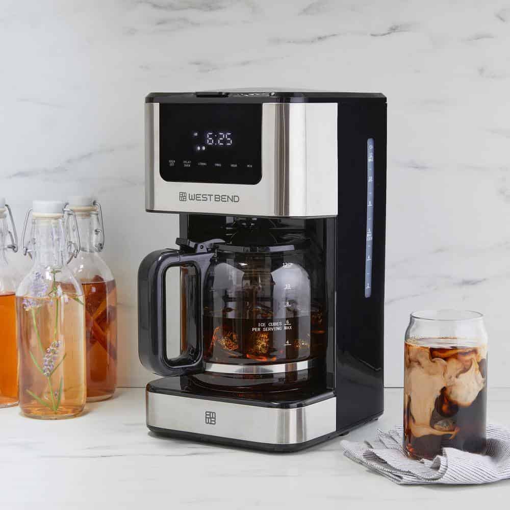 West Bend CMWB12BK13 12 Cup in Stainless Steel Hot and Iced Coffee Maker