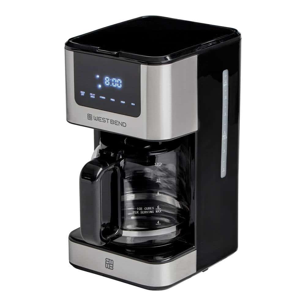 West Bend CMWB12BK13 12 Cup in Stainless Steel Hot and Iced Coffee Maker