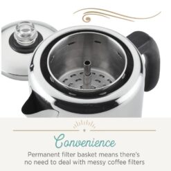 Farberware 47794 12-Cup Classic Stainless Steel with Blue Knob Coffee Percolator