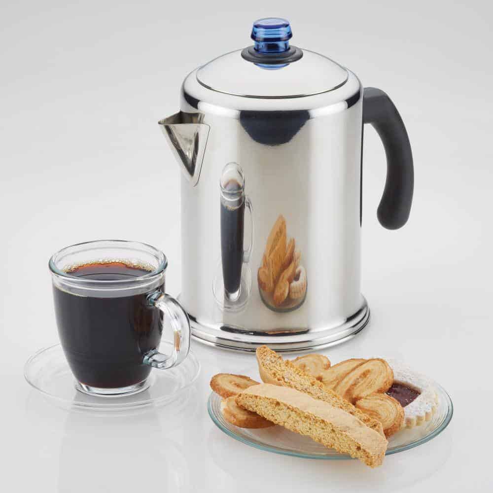 Farberware 47794 12-Cup Classic Stainless Steel with Blue Knob Coffee Percolator
