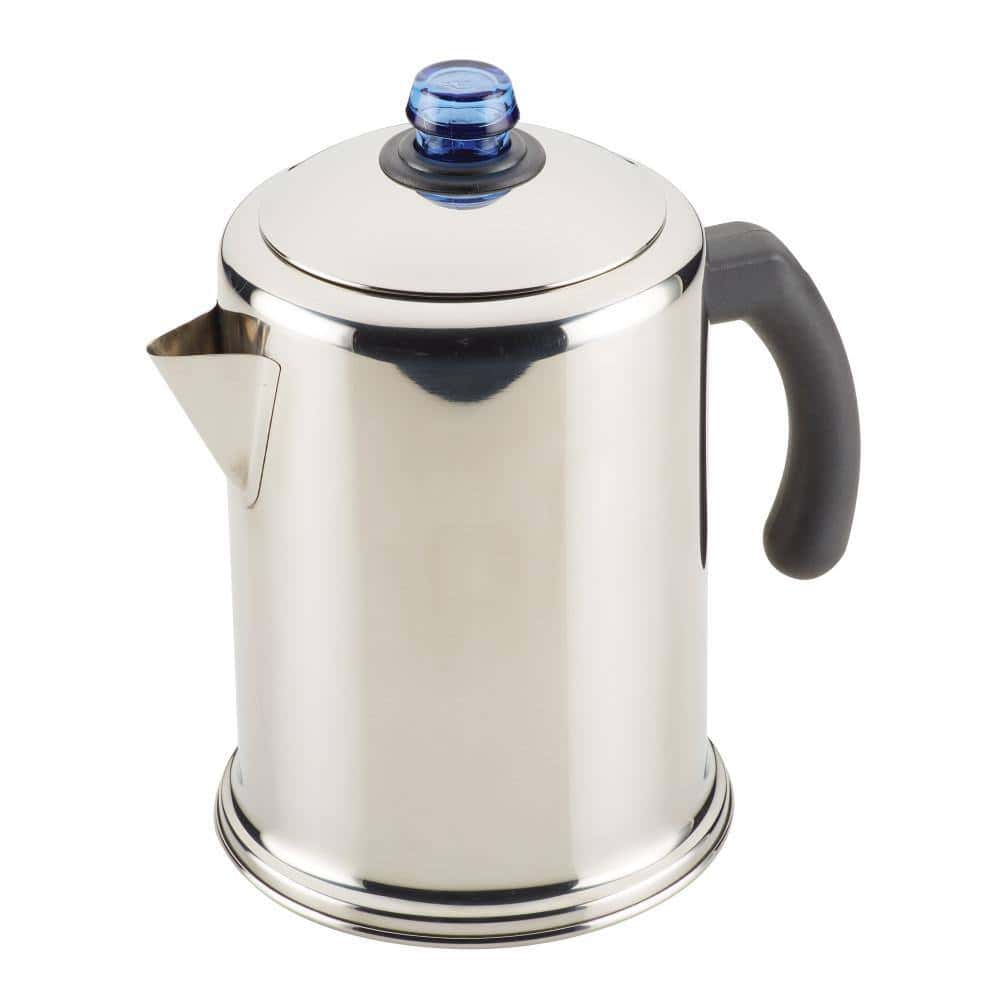 Farberware 47794 12-Cup Classic Stainless Steel with Blue Knob Coffee Percolator
