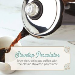 Farberware 47794 12-Cup Classic Stainless Steel with Blue Knob Coffee Percolator