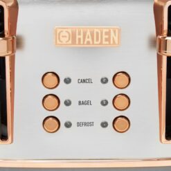 HADEN 75104 Heritage 1500-Watt 4-Slice Steel and Copper Wide Slot Retro Toaster