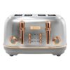 HADEN 75104 Heritage 1500-Watt 4-Slice Steel and Copper Wide Slot Retro Toaster