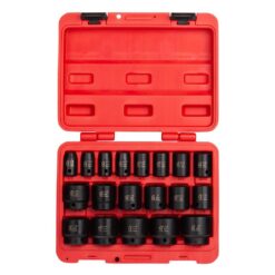 SUNEX TOOLS 2640 1/2 in. Drive SAE Impact Socket Set (19-Piece)