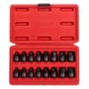 SUNEX TOOLS 3646 3/8 in. Drive Stubby Impact Hex Driver SAE and Metric Set (16-Piece)