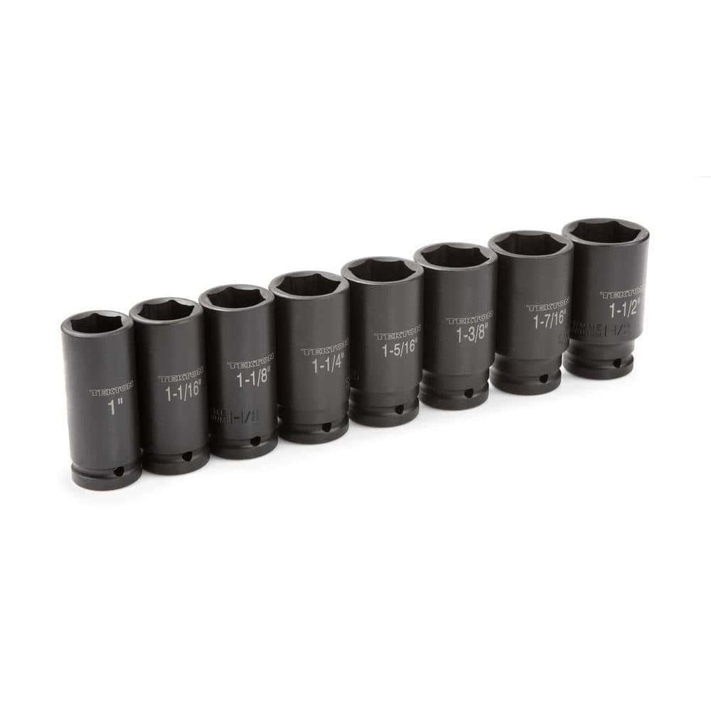 TEKTON 4891 3/4 in. Drive 1 - 1-1/2 in. 6-Point Deep Impact Socket Set