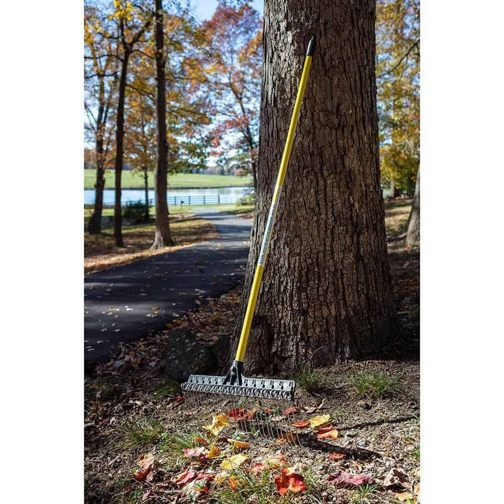 The Groundskeeper II 32230 55 in. Fiberglass Handle Steel Rake