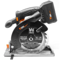 WEN 20625 20-Volt Max 6.5 in. Cordless Circular Saw with 4.0 Ah Lithium-Ion Battery and Charger