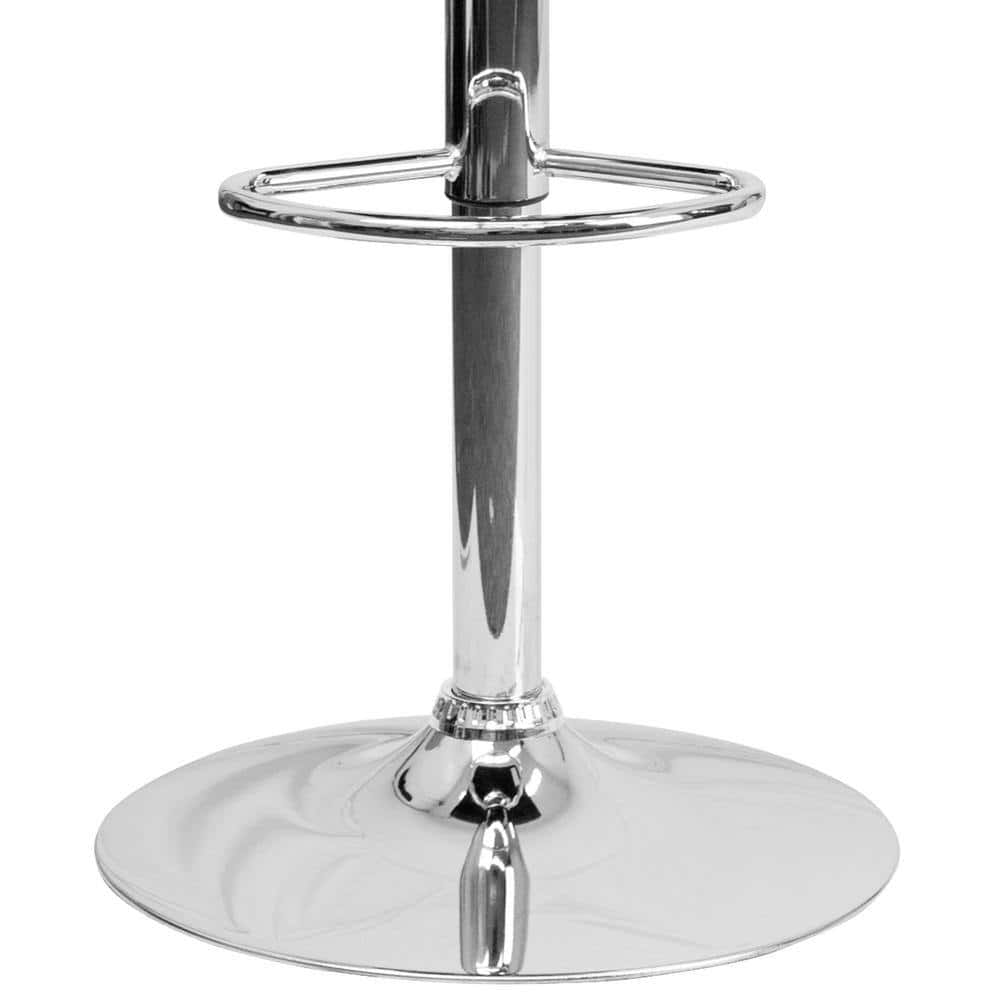Flash Furniture White Vincent Modern Adjustable Height Barstool with Footrest, White/Chrome