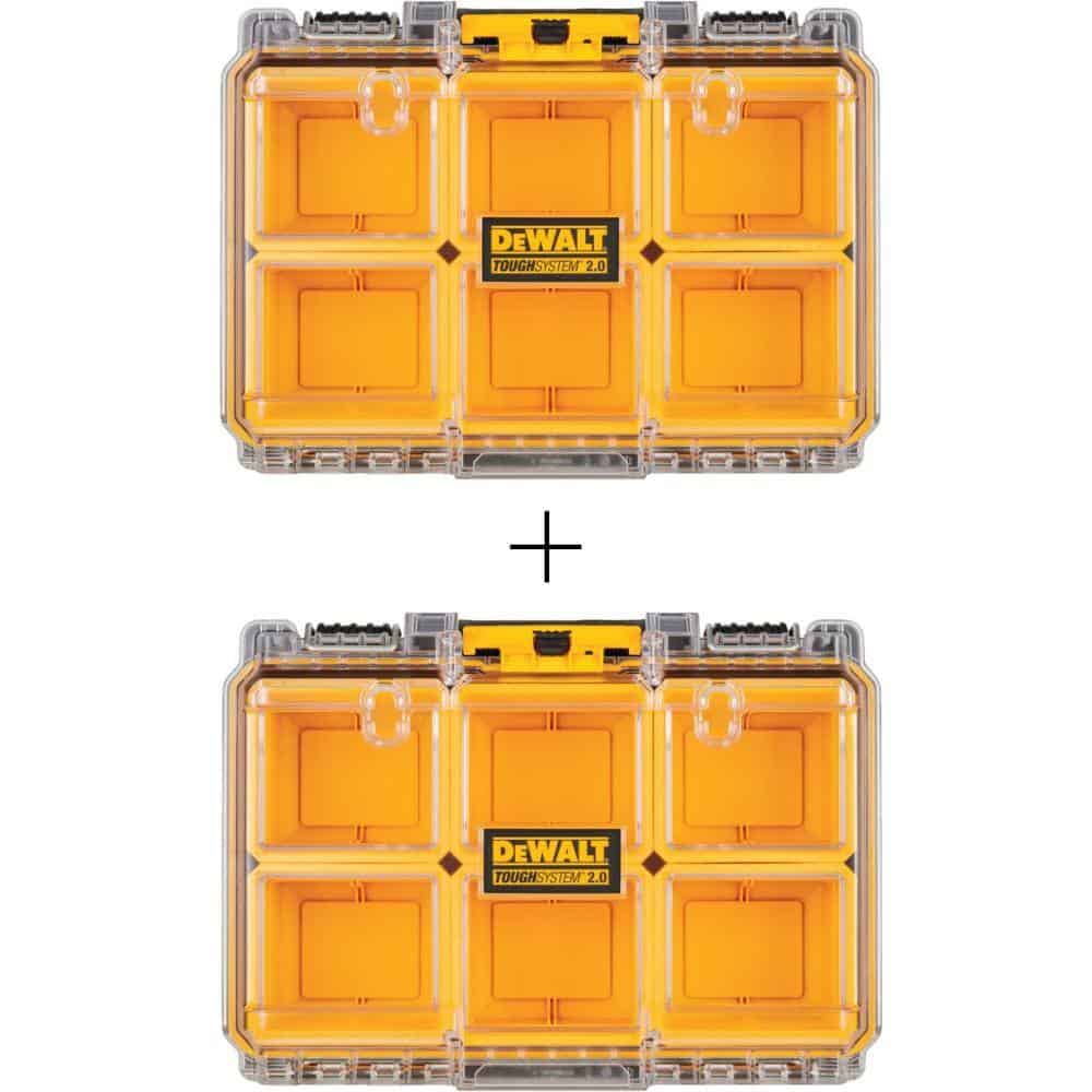 DEWALT DWST08020X2 Toughsystem 2.0 6-Compartment Small Parts Organizer (2 Pack)