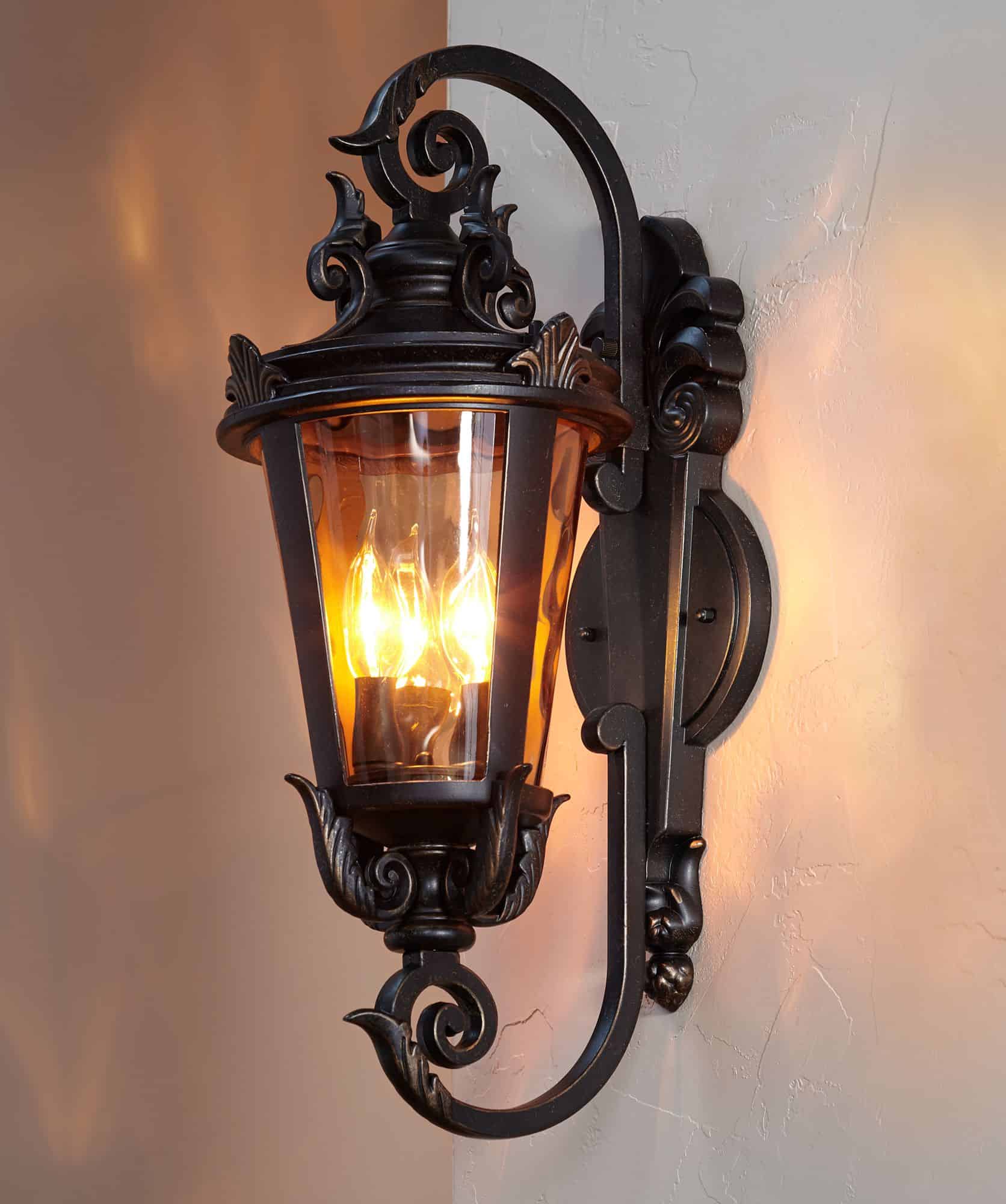 John Timberland Casa Marseille 21 1/2" Traditional Scroll Bronze Outdoor Wall Light