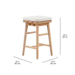 Better Homes & Gardens Springwood Barstool, Set of 2, Light Honey Finish