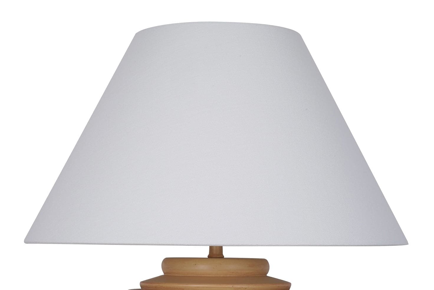 My Texas House 22" Natural Finish Ribbed Urn Table Lamp with White Empire Shade