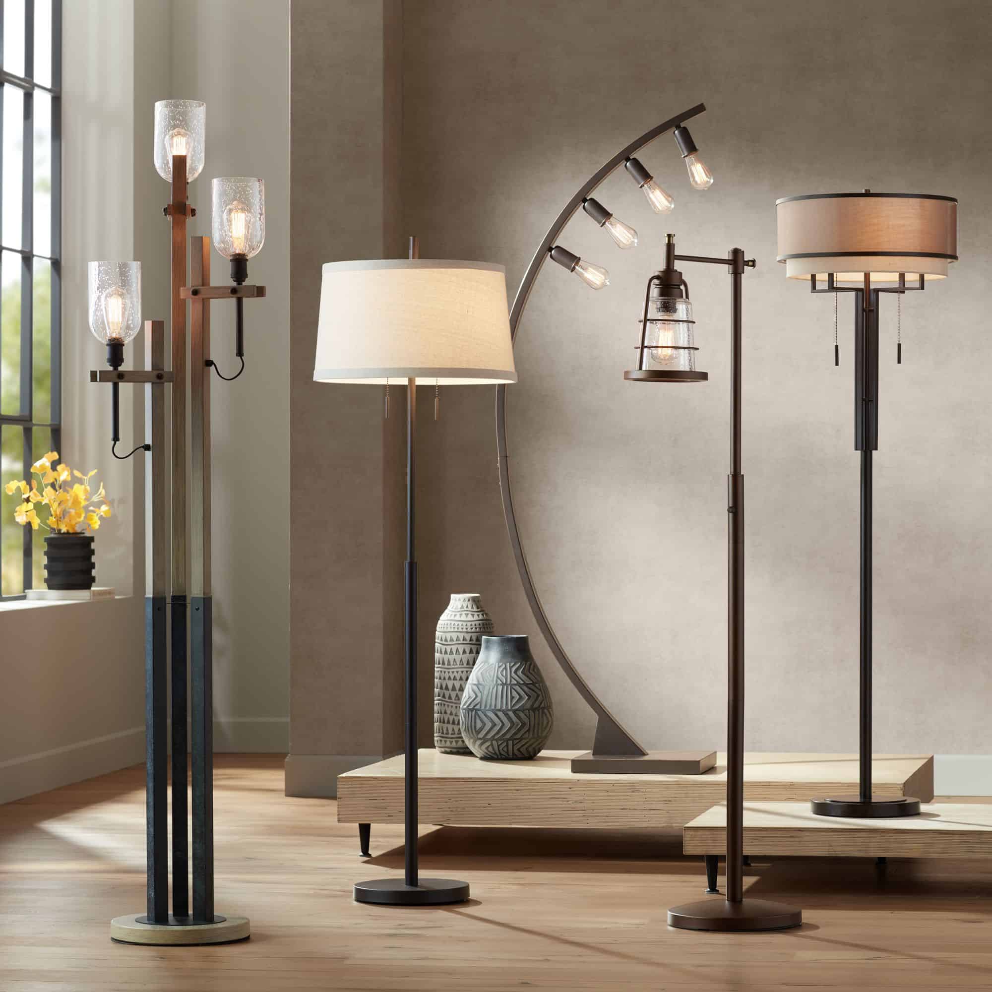 Possini Euro Nayla 62 1/2" High Bronze Steel Modern Floor Lamp