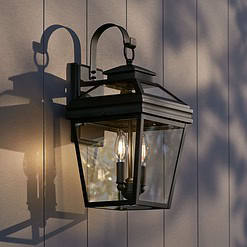 John Timberland Stratton Street 16 1/2" High Black Outdoor Wall Light