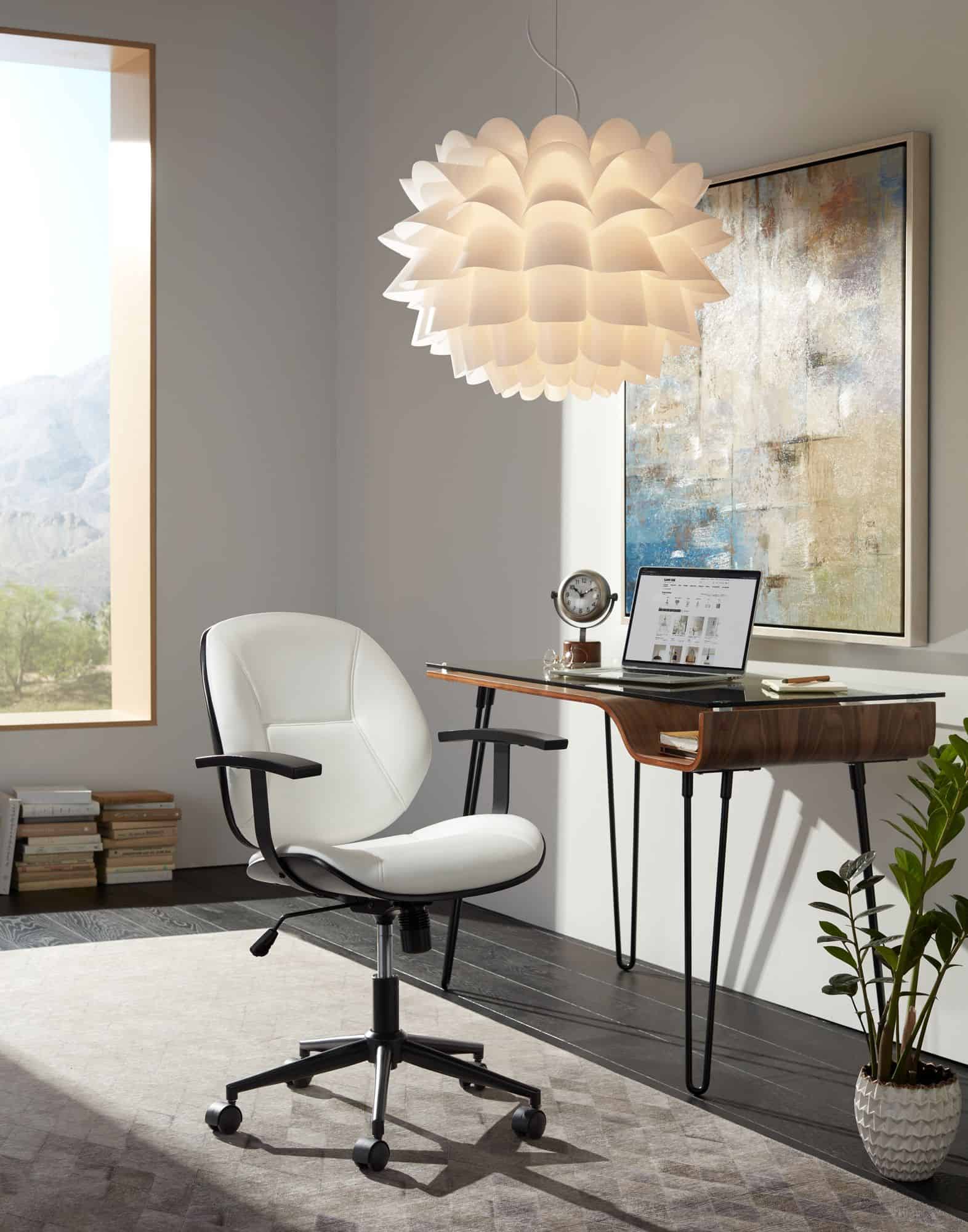 Possini Euro 25 1/4" Wide Modern White Flower Pendant Chandelier