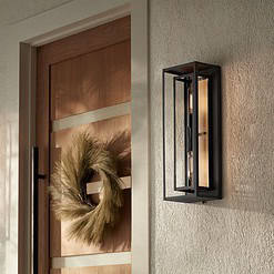 Possini Euro Metropolis 22" High Black and Gold Outdoor Wall Light