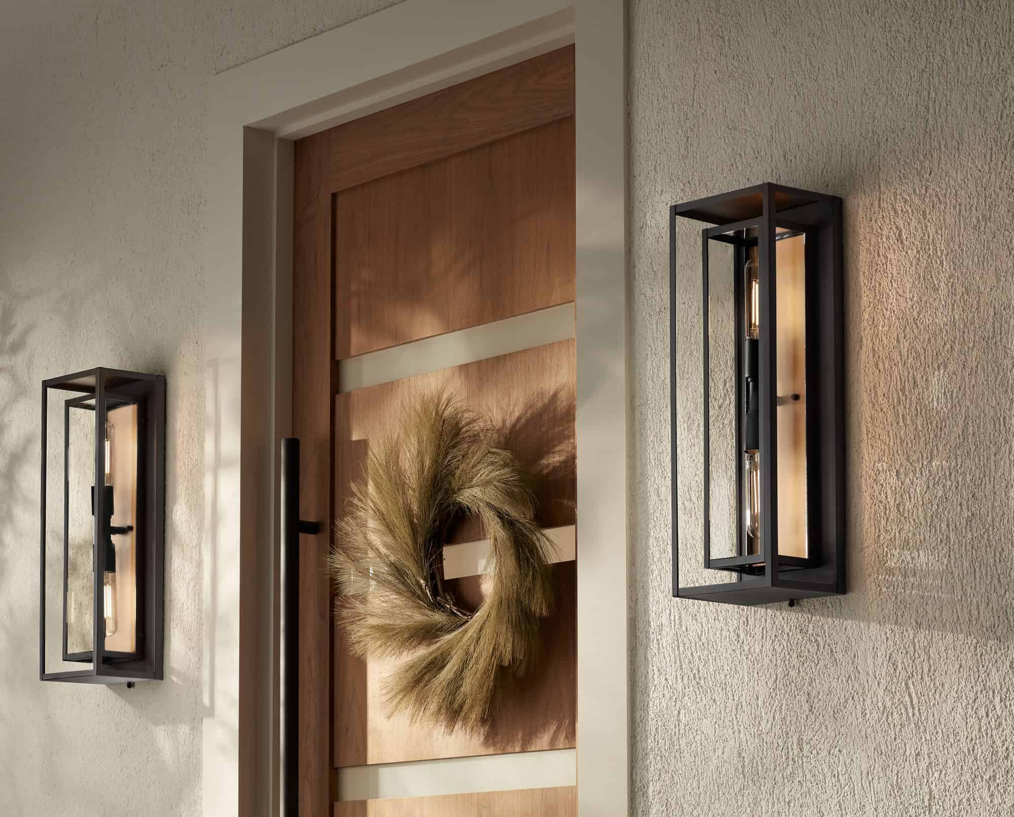 Possini Euro Metropolis 22" High Black and Gold Outdoor Wall Light