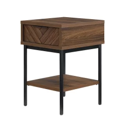 Better Homes & Gardens Wyatt Geo End Table, Walnut Finish