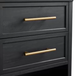 Better Homes & Gardens Oaklee 2-Drawer Nightstand for Bedroom,Charcoal Finish