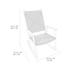 Better Homes & Gardens Ventura Outdoor Steel Rocking Chair, Natural Rush Weave